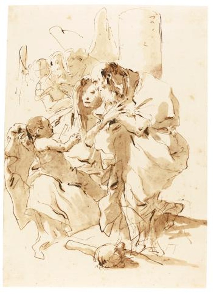 The holy family with angels by Giovanni Battista Tiepolo