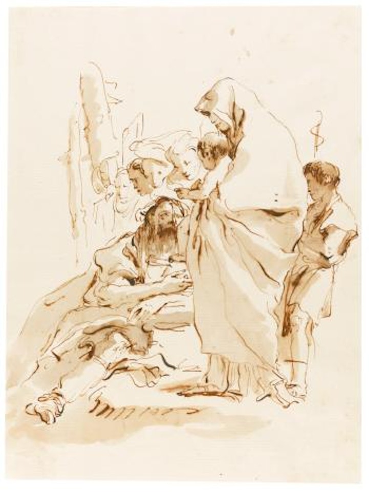 The holy family with St. John the Baptist and Angels by Giovanni Battista Tiepolo