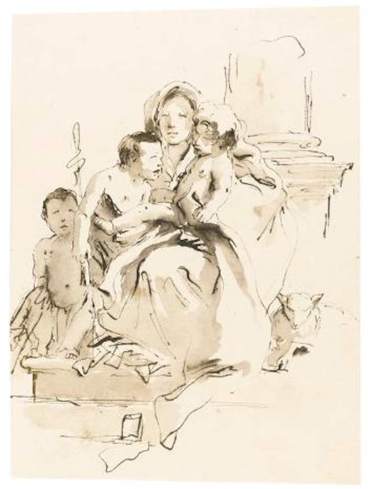 Madonna and Child with the infant St. John the Baptist and another young Child by Giovanni Battista Tiepolo