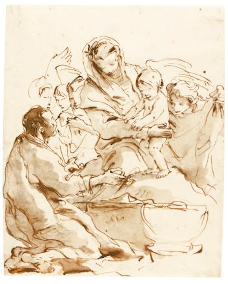 The holy family with angels by Giovanni Battista Tiepolo