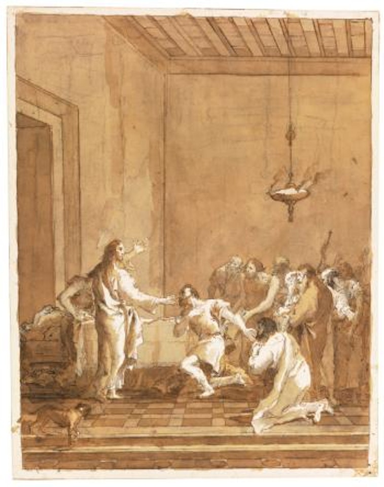 Christ Warns St. Peter in the upper room by Giovanni Domenico Tiepolo