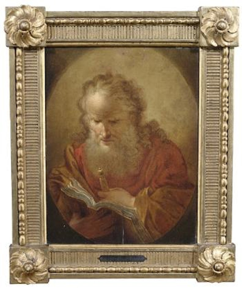 Brustbild des Apostels Petrus mit den Schlüsseln (1); Brustbild des Apostels Paulus mit Schwert und Buch (2) by Januarius Johann Rasso Zick