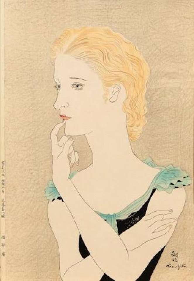 Portrait de jeune femme blonde by Leonard Tsuguharu Foujita