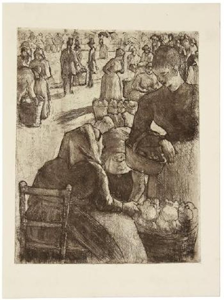 Marché aux légumes à Pontoise by Camille Pissarro