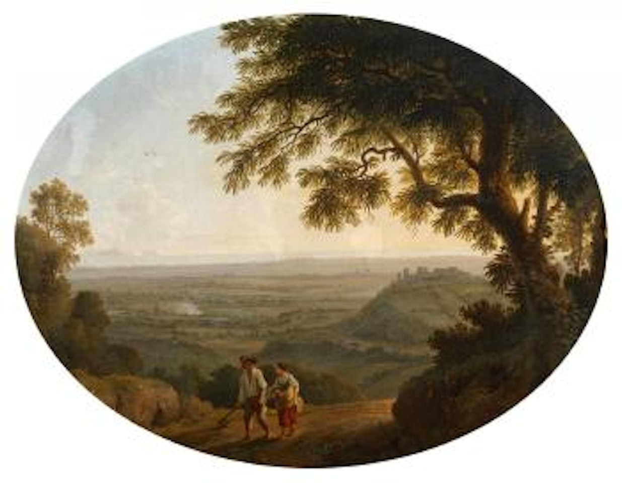 View from Albano on the Castello Savelli, the Pontine plain and the Monte Circeo by Jacob Philipp Hackert