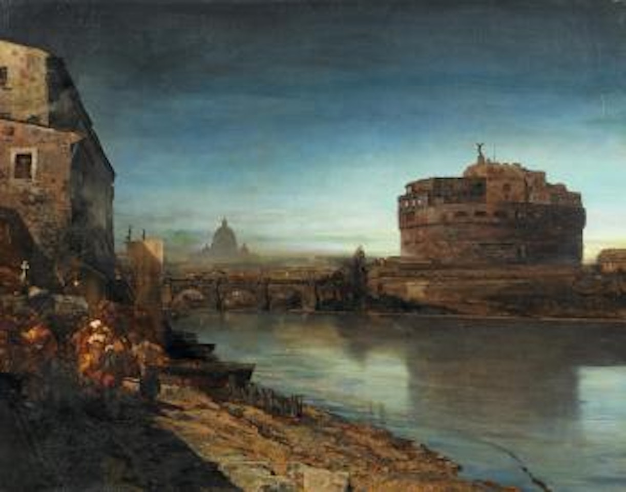 Evening Mood at the Tiber in Rome by Oswald Achenbach