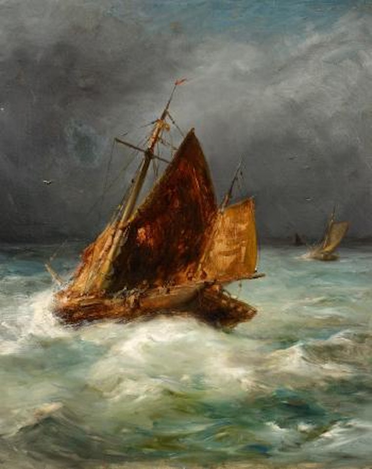 Fishing Boat on an Unsettled Sea by Adolf Schreyer