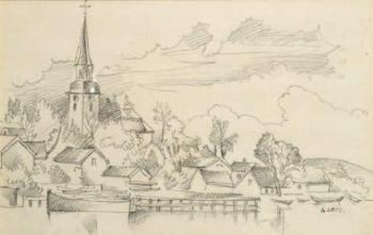 Église en bord de rivière by André Lhote