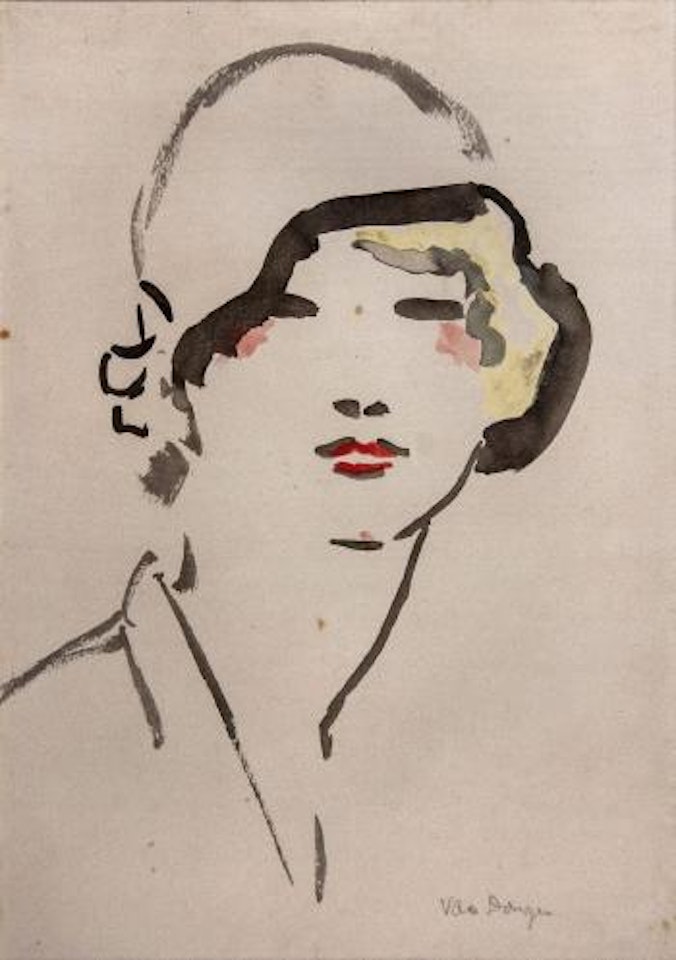 Woman with hat by Kees van Dongen