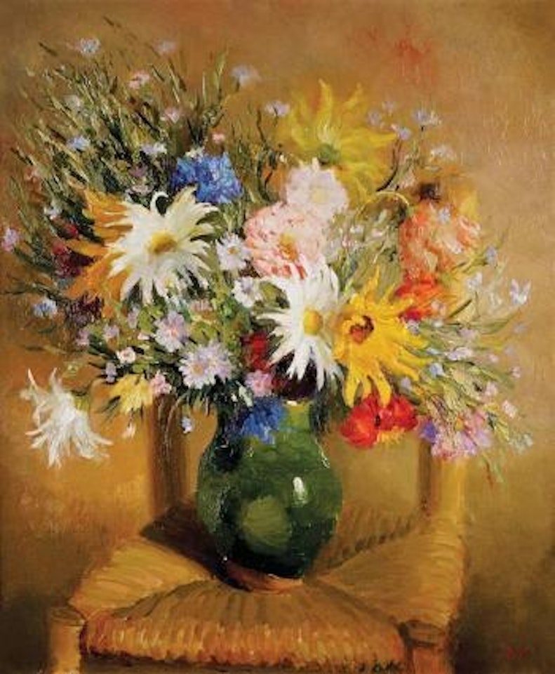 Bouquet au vase vert by Marcel Dyf