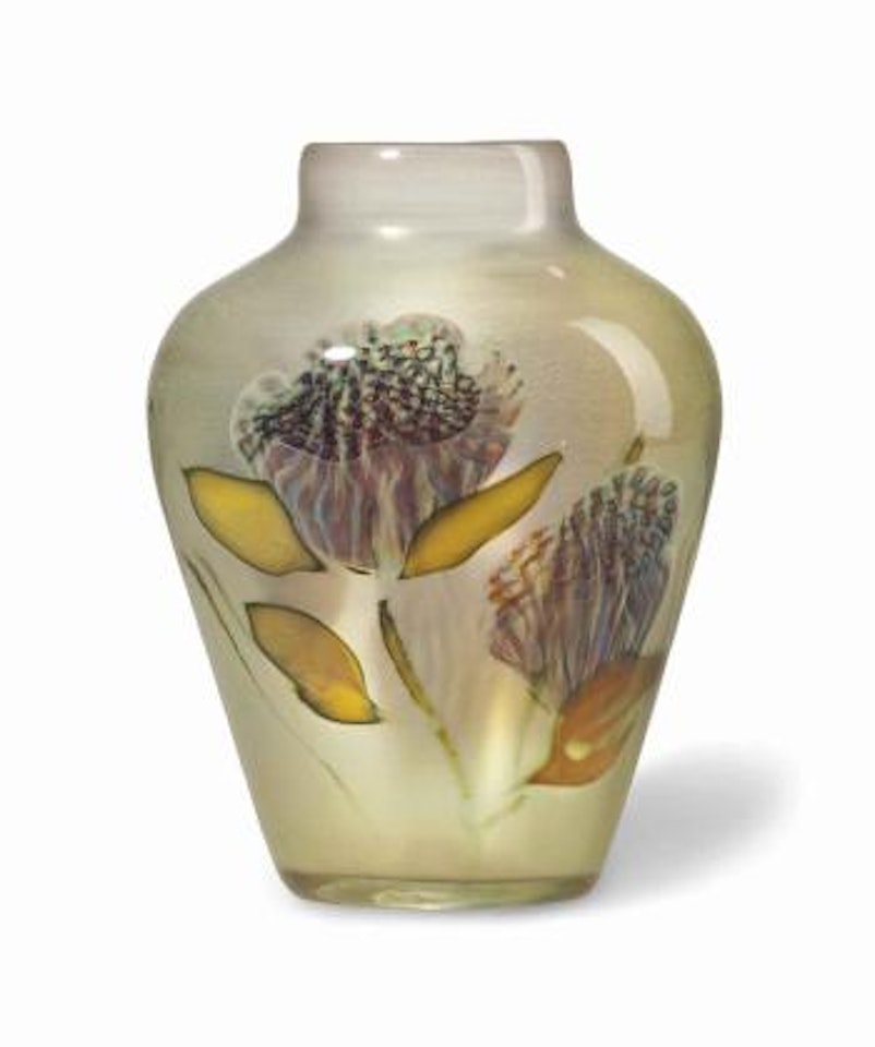 A Paperweight Vase With Anemone Blossoms by Tiffany Studios