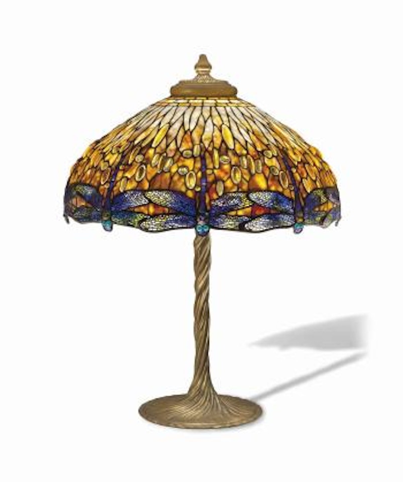 A Drophead Dragonfly Table Lamp by Tiffany Studios