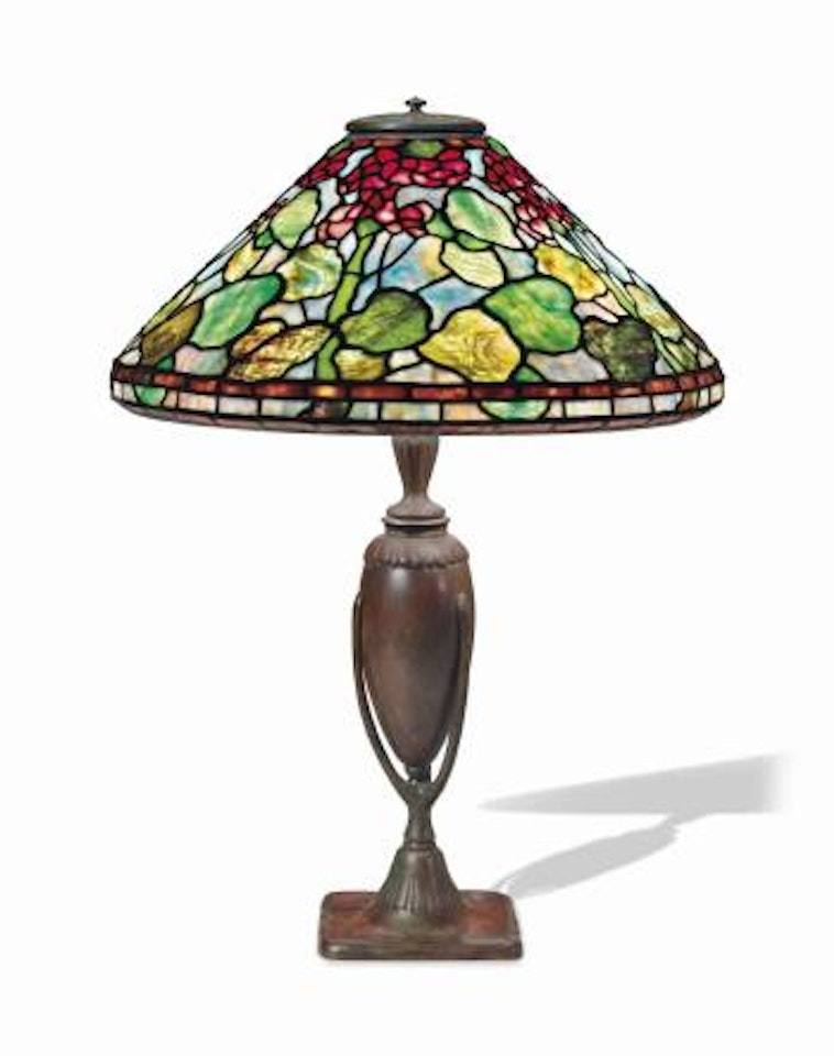 A Geranium Table Lamp by Tiffany Studios