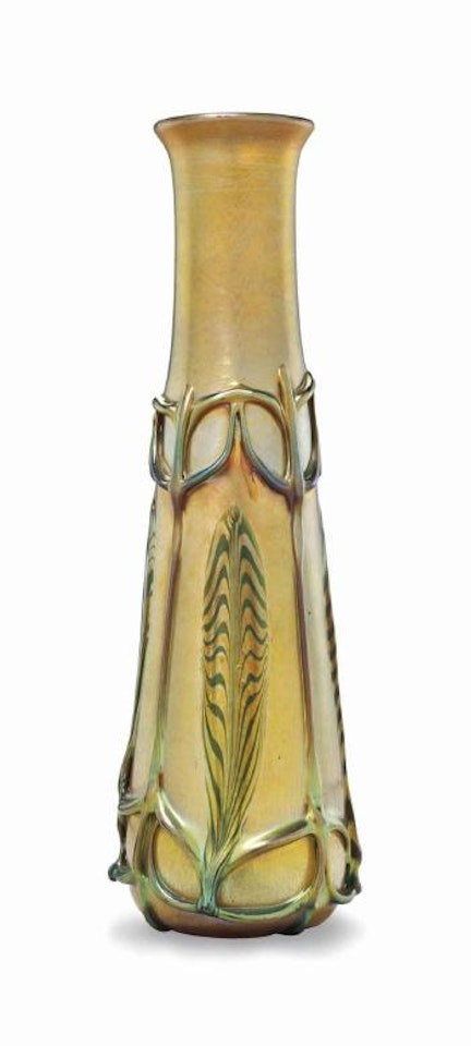 A Vase With Applied Decoration by Tiffany Studios