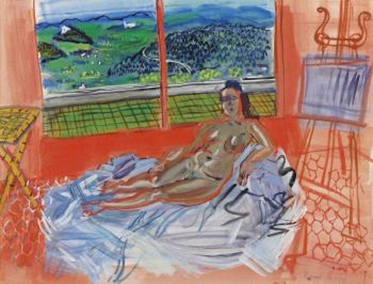 Nu dans l'atelier rouge de Vence by Raoul Dufy