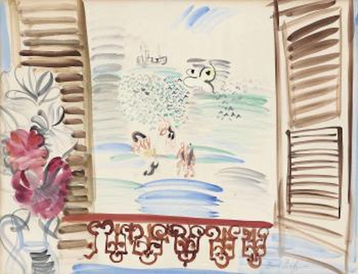 La Fenêtre Ouverte Sur La Plage by Raoul Dufy