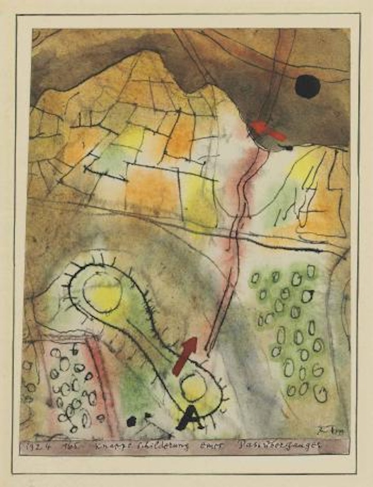 Knappe Schilderung eines Passüberganges by Paul Klee