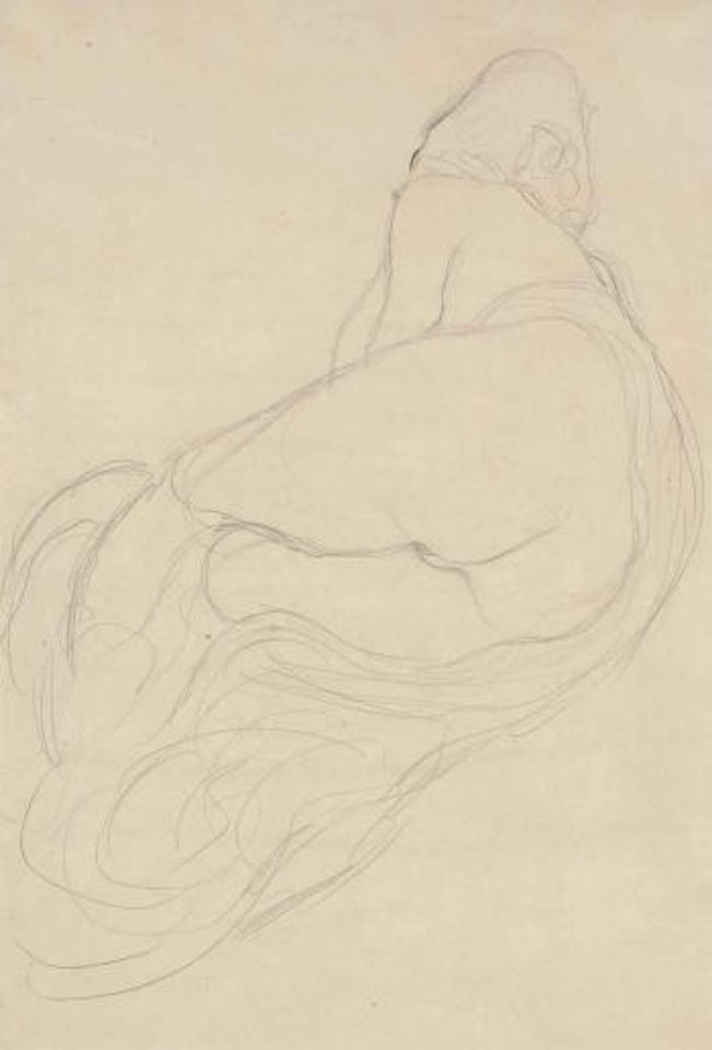 Rückenhalbakt Nach Links by Gustav Klimt