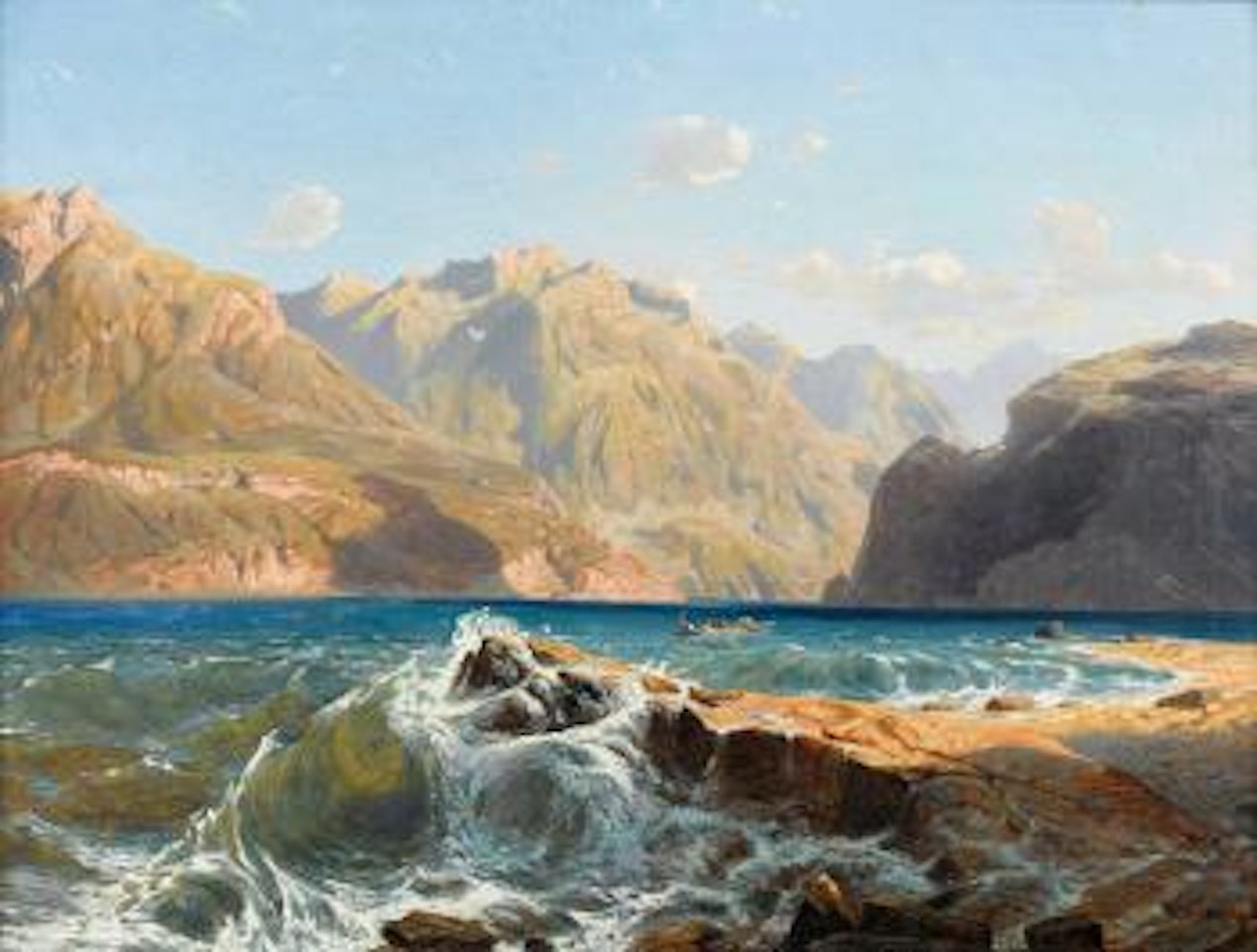 Lac suisse. Vagues by Alexandre Calame