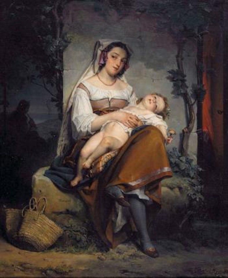 Junge Italienerin mit Kind by Jean Augustin Franquelin