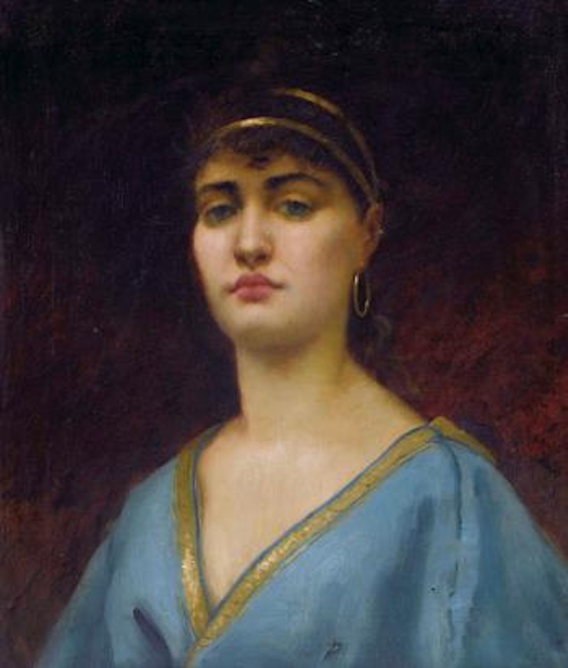 Jeune femme en robe verte by Paul Désiré Trouillebert