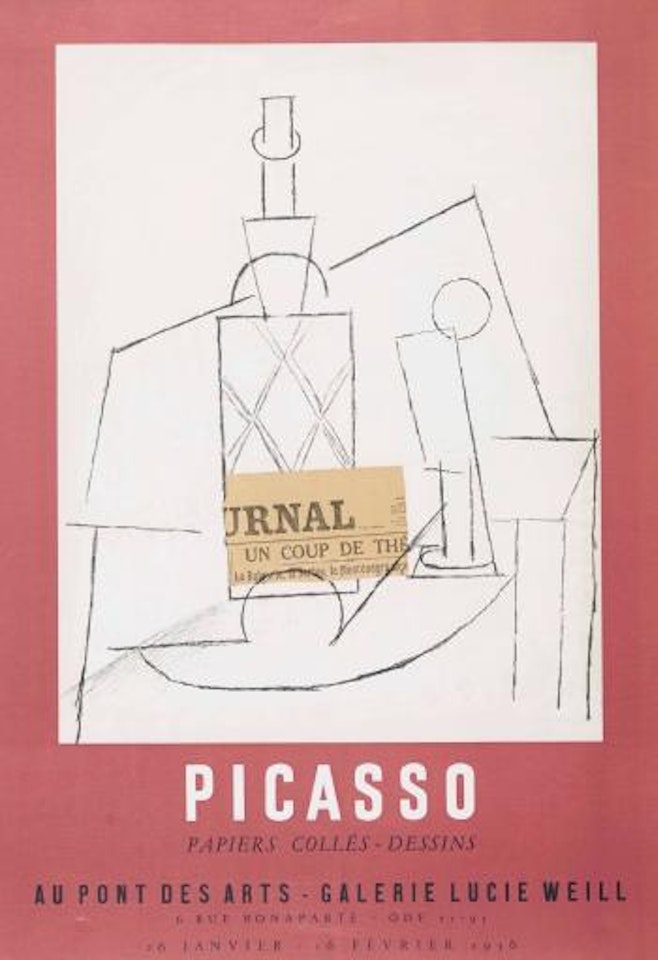 Picasso Papiers Collés - Dessins Galerie Lucie Weill 1956 by Pablo Picasso