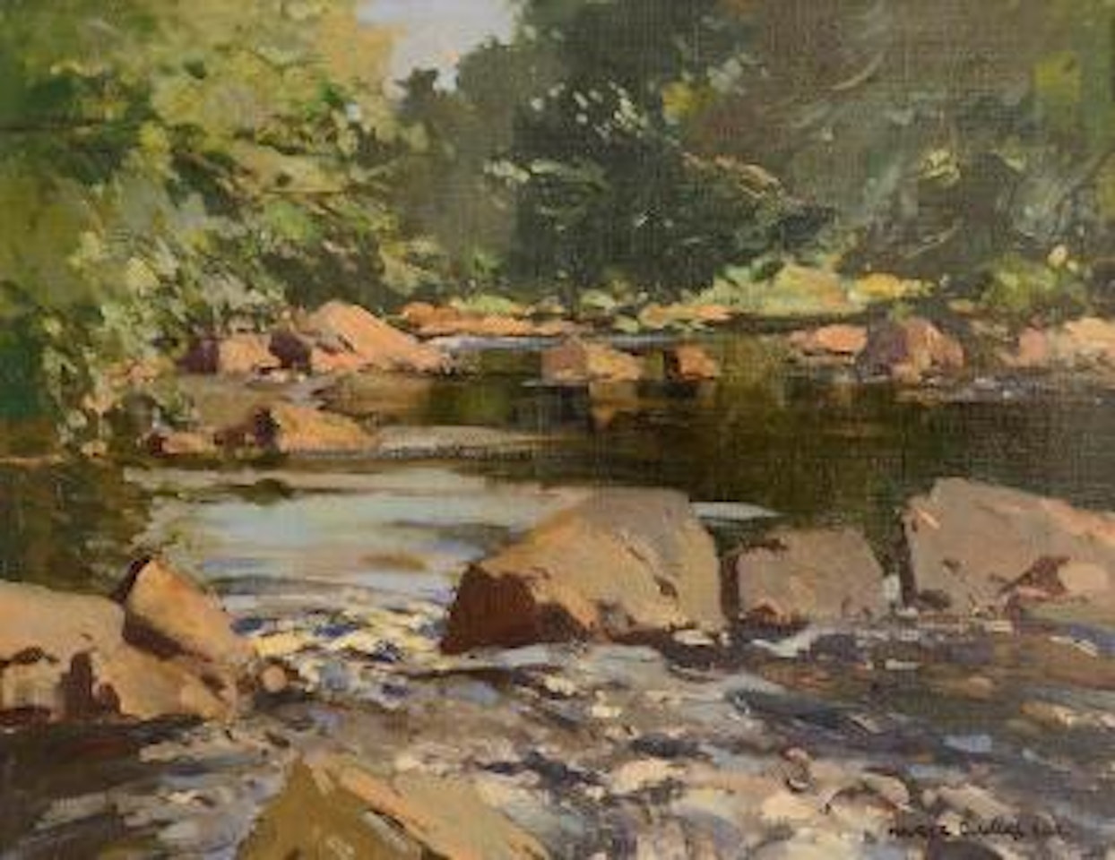 Reflections, Dun River, Cushendun, Co Antrim by Maurice Canning Wilks