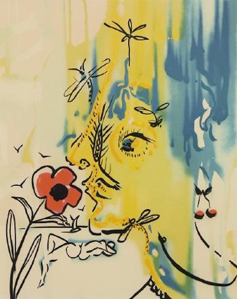 Fleurs Surrealistes: Gala's bouquet; The vanishing face by Salvador Dali