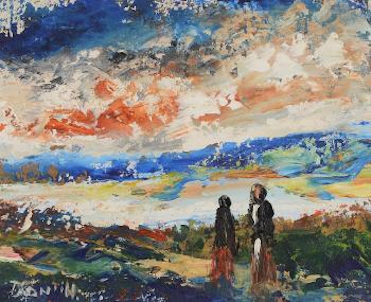 Two Figures in a Landscape by Daniel O'Neill