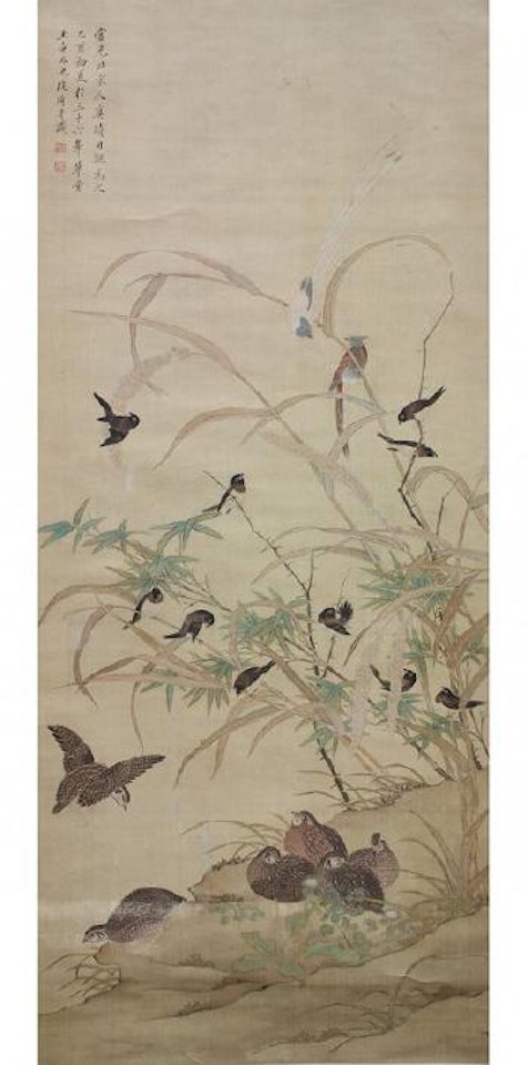 Birds amongst Millet and Bamboo by Gai Qi