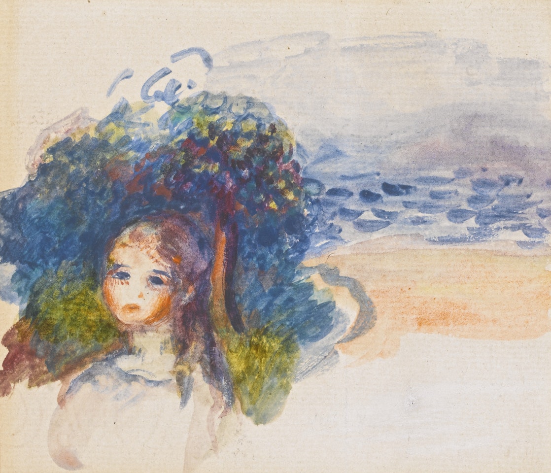TÊTE DE JEUNE FILLE DANS UN PAYSAGE by Pierre-Auguste Renoir