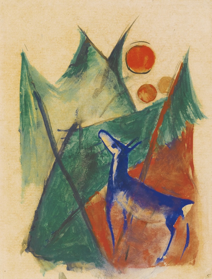 BLAUES REH IN LANDSCHAFT (BLUE DEER IN LANDSCAPE) by Franz Marc