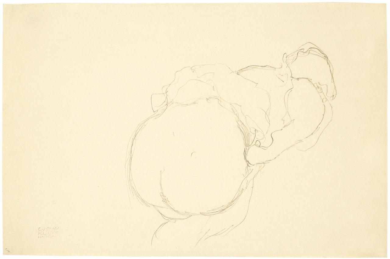 HALBAKT NACH RECHTS (SEMI-NUDE TOWARDS RIGHT) by Gustav Klimt