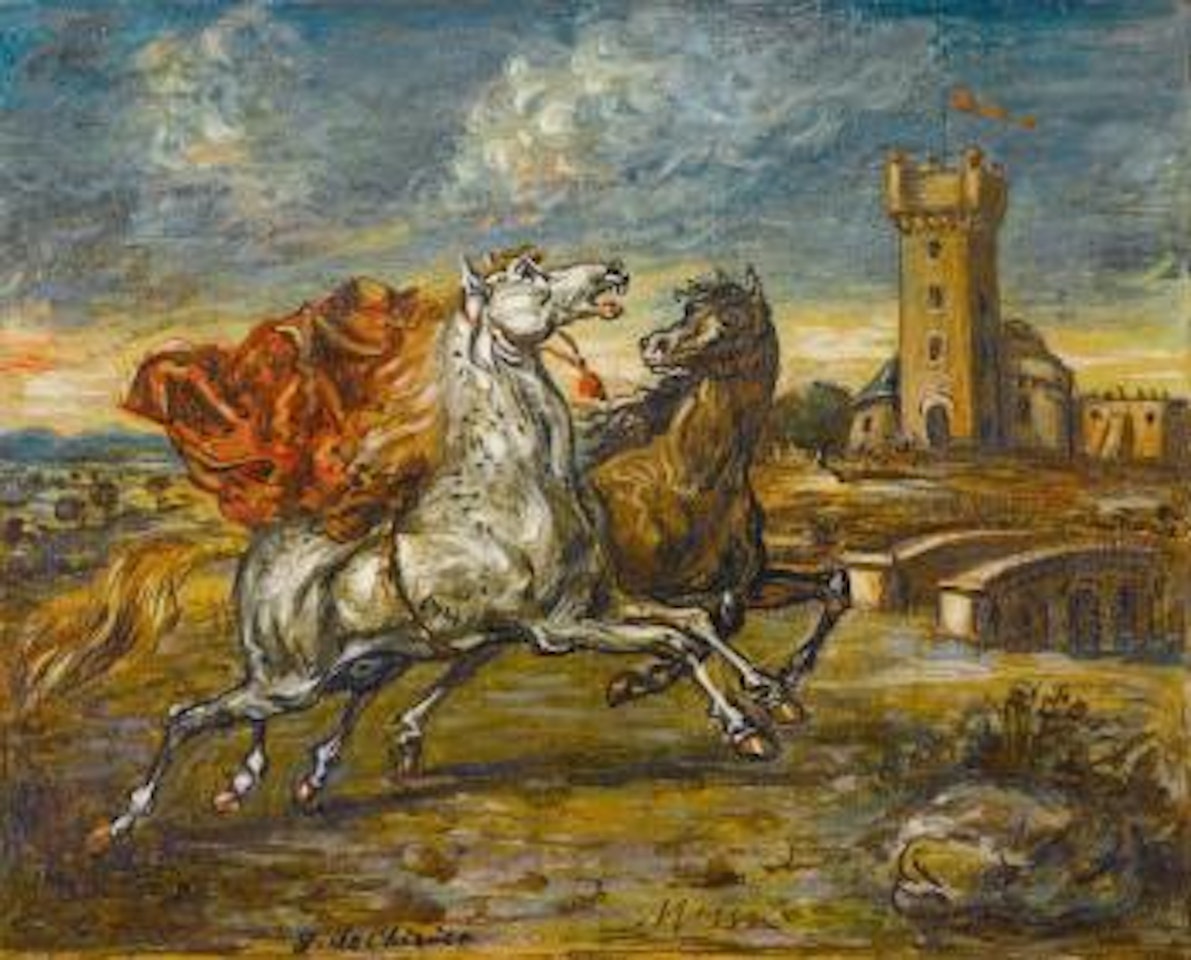 Cavalli In Corsa (Horses Racing) by Giorgio de Chirico