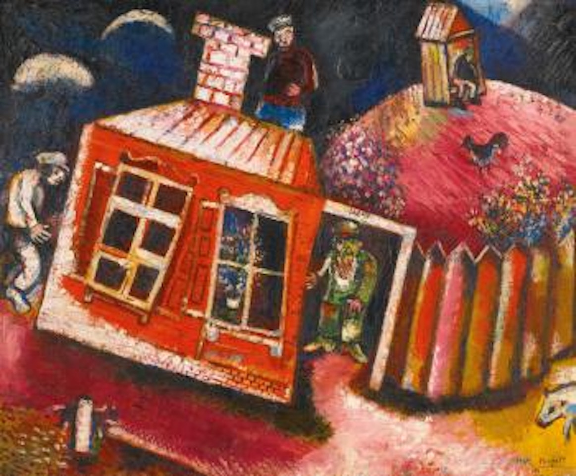 Les Maisonnettes rouges by Marc Chagall