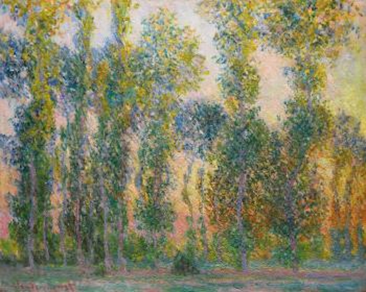 Les Peupliers À Giverny by Claude Monet