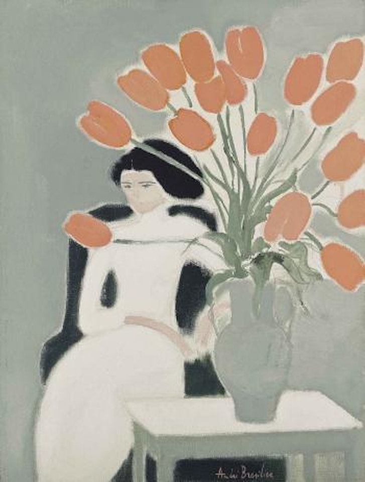 Chantal Aux Tulipes by André Brasilier