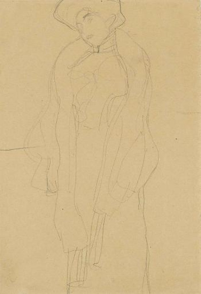 Stehend Nach Links, Study For Bildnis Hermine Gallia by Gustav Klimt