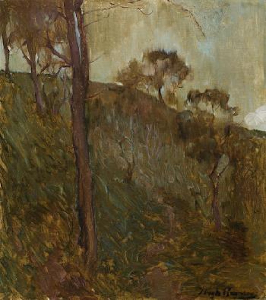 Hillside bush landscape by Hugh Ramsay