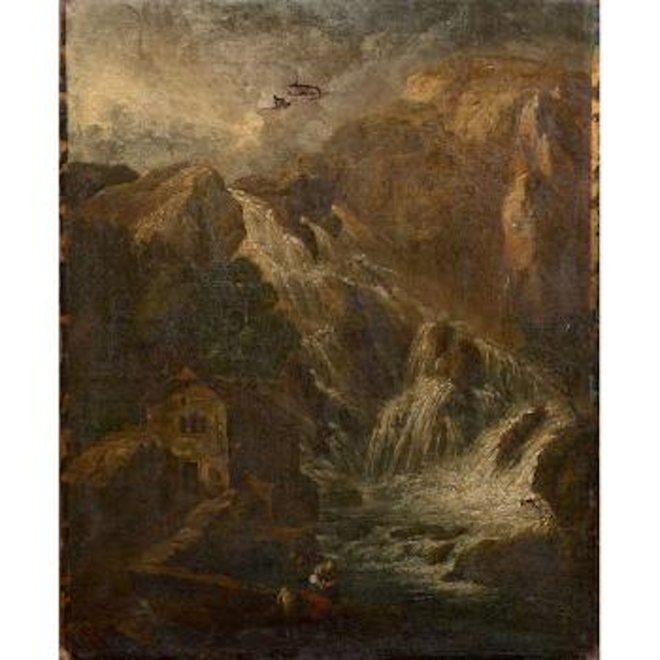 Paysage à la cascade by Christian Wilhelm Ernst Dietrich