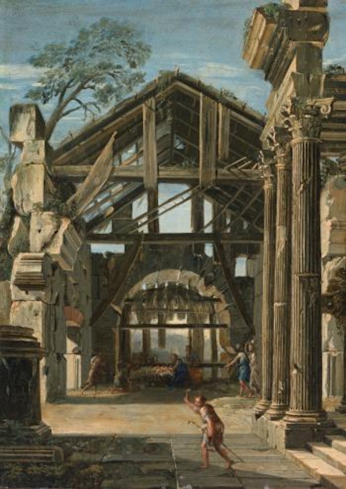 The Nativity in An Ancient Ruin by Viviano Codazzi