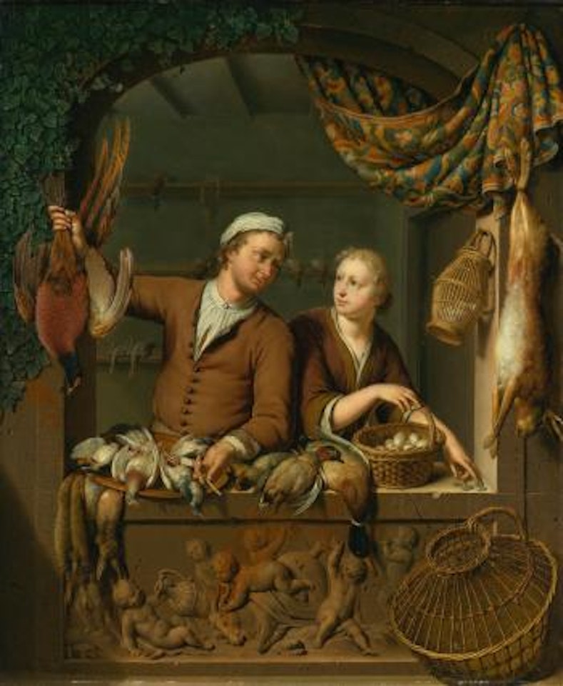 The poulterer's shop by Willem van Mieris