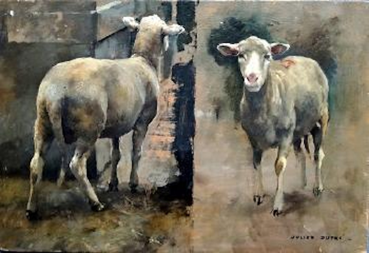 Etude de moutons by Julien Dupré