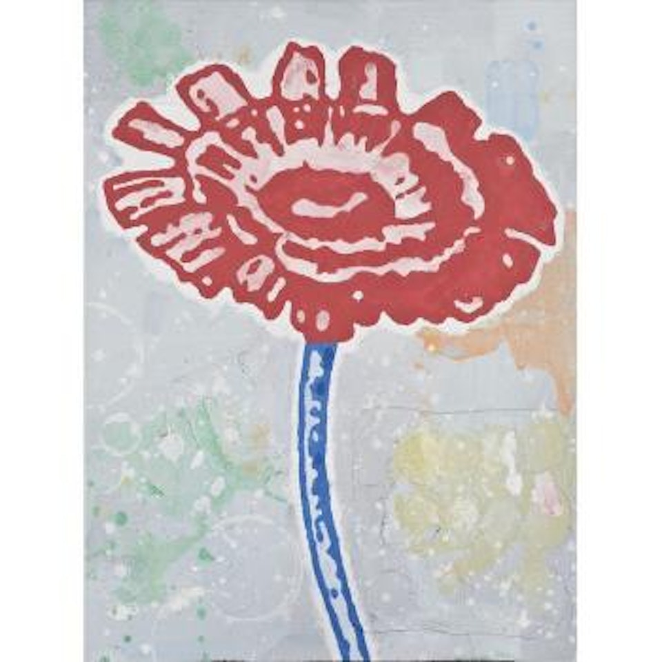 Red and Blue Flower #1 by Donald Baechler