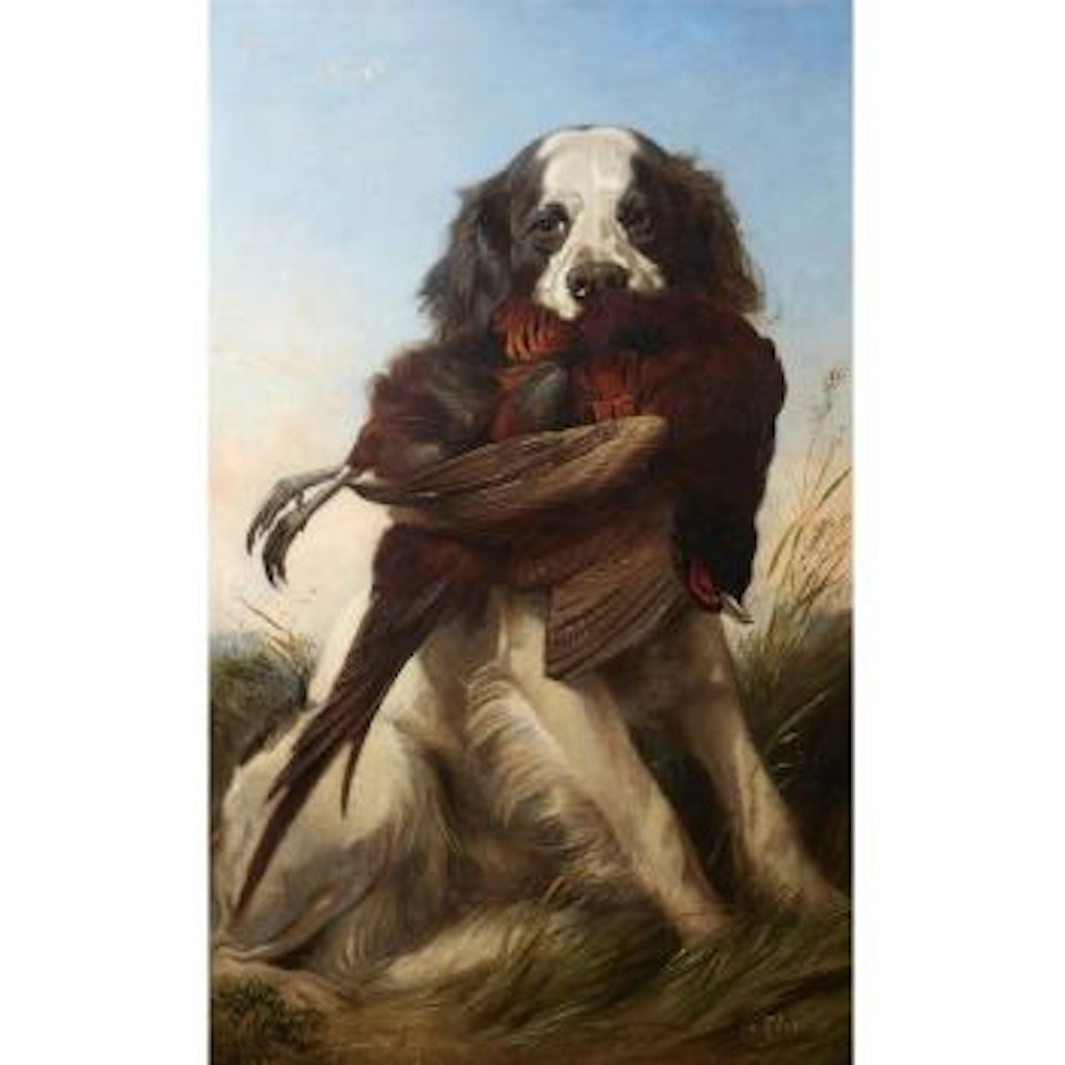 Setter with a pheasant by Richard Ansdell