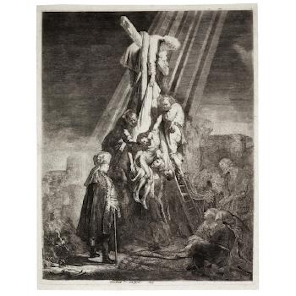 The Descent from the Cross: The Second Plate (Bartsch 81; New Hollstein 119) by Attributed to Rembrandt Harmensz van Rijn