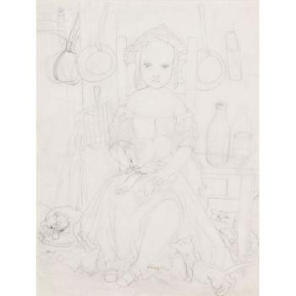 La petite fille aux chats by Leonard Tsuguharu Foujita