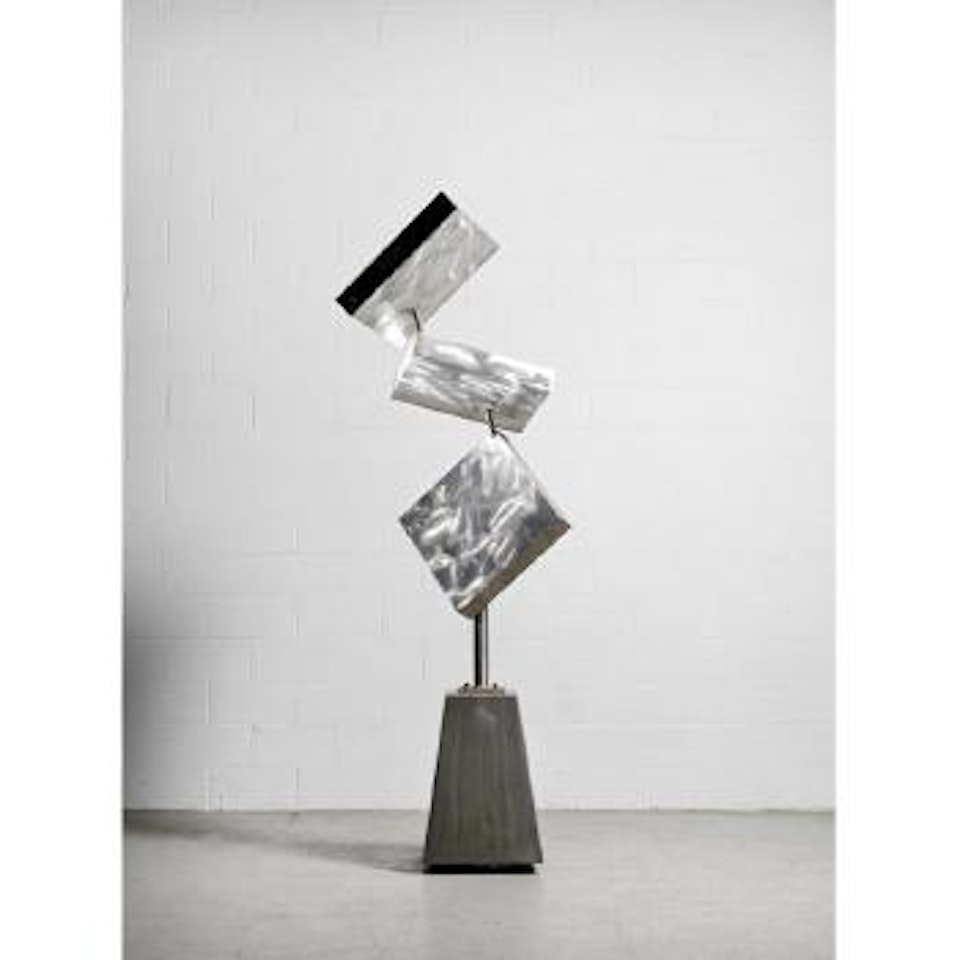 Column of three squares Excentric by George Rickey