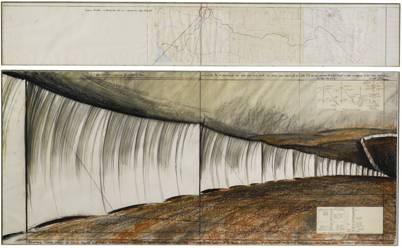 RUNNING FENCE (PROJECT FOR SONOMA COUNTY, STATE OF CALIFORNIA) by Christo