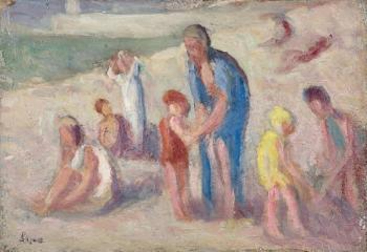 Le Tréport, préparation au bain by Maximilien Luce